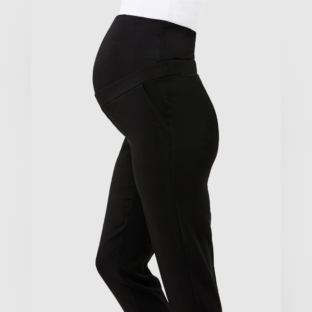 RIPE Maternity Black Straight Leg Trouser Pants, Size XS,
